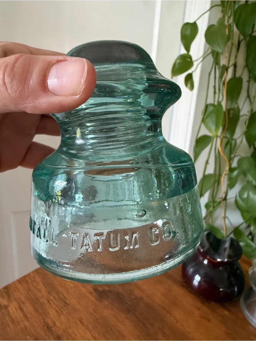 Vintage Glass Insulator Lot of 5 Mixed Colors Including Whitall Tatum